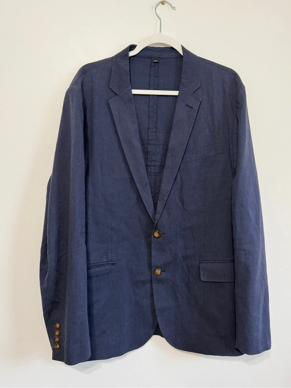 J. Crew Ludlow Unstructured Suit Jacket Blazerin Stretch Cotton Men's 42R Navy